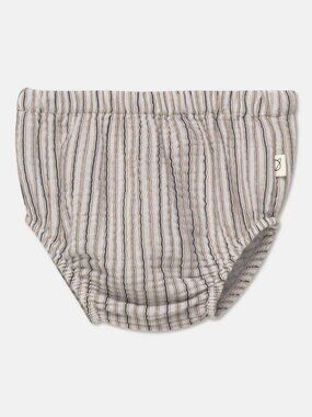 Gauze stripe baby bloomers - Soft grey